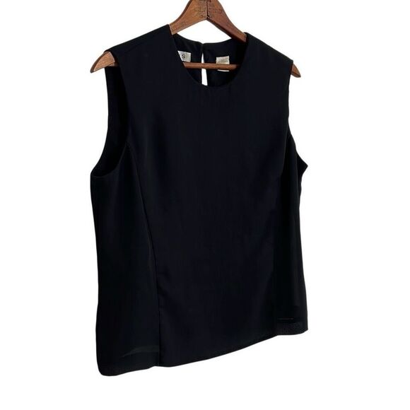 CHAUS Crew Neck Keyhole Back Pullover Sleeveless Blouse Black Size 12 - Picture 2 of 7